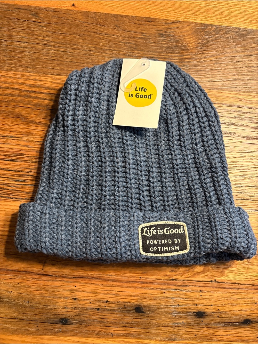 Life Is Good Ribbed Knit Beanie - Slate Blue